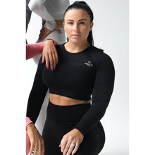 Load image into Gallery viewer, Black Long Sleeve Crop Top