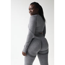 Load image into Gallery viewer, Dark Grey Long Sleeve Crop Top
