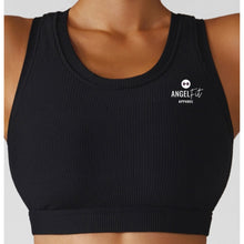 Load image into Gallery viewer, Black Ribbed Sports Bra
