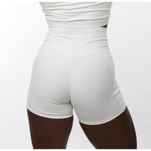 Load image into Gallery viewer, White Ribbed Bike Shorts (V-Cut)

