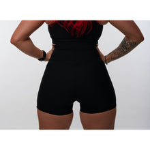 Load image into Gallery viewer, Black Ribbed Bike Shorts (V-Cut)
