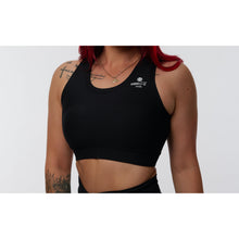 Load image into Gallery viewer, Black Ribbed Sports Bra
