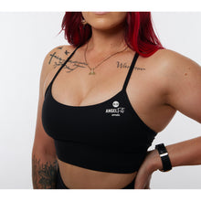 Load image into Gallery viewer, Black String Strap Sports Bra
