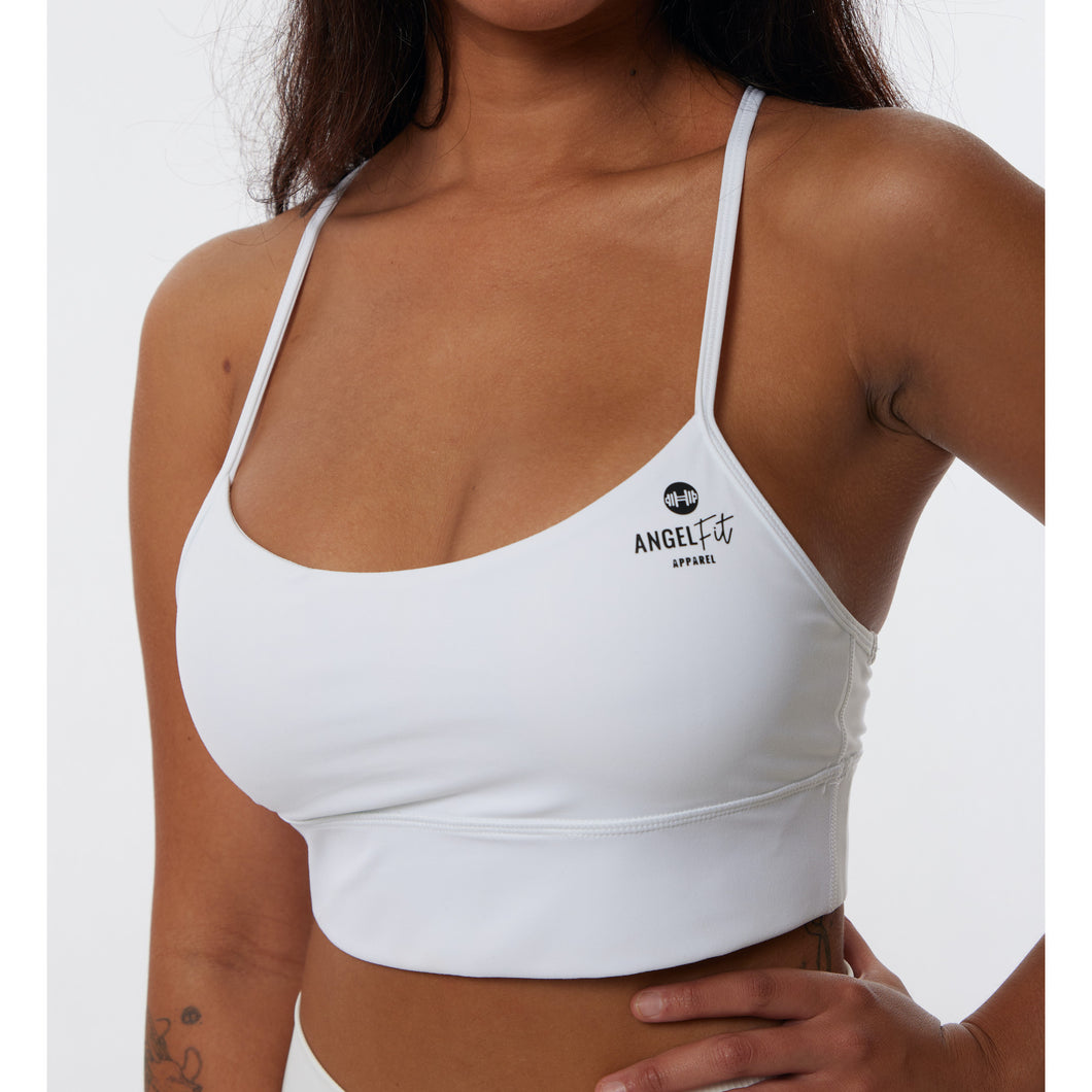 White String Strap Sports Bra