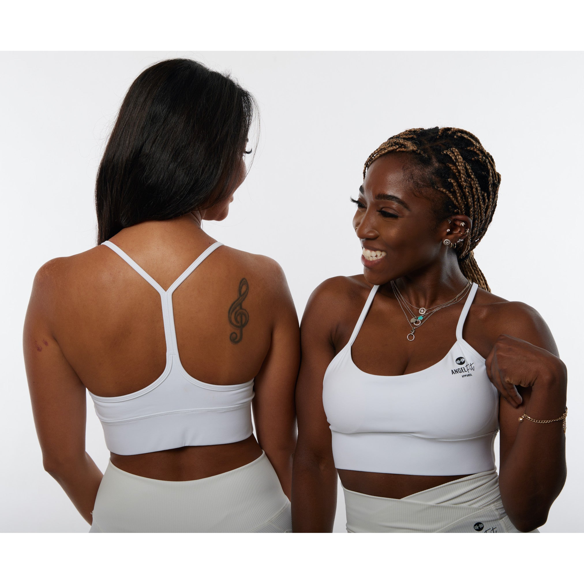 White String Strap Sports Bra Angel Fit Apparel