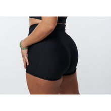 Load image into Gallery viewer, Black Ribbed Bike Shorts (V-Cut)
