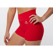 Load image into Gallery viewer, Red Ribbed Bike Shorts (V-Cut)
